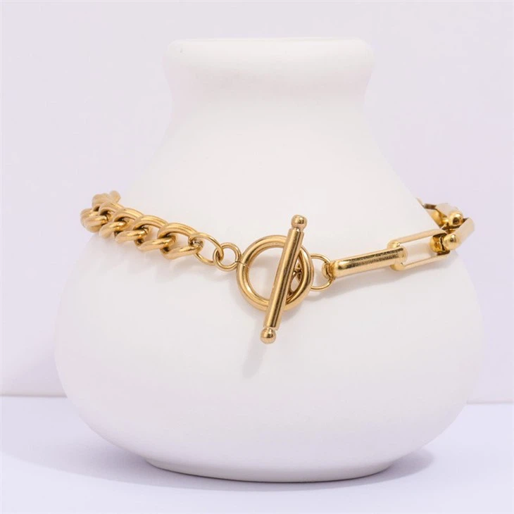 mixed metal chain bracelet