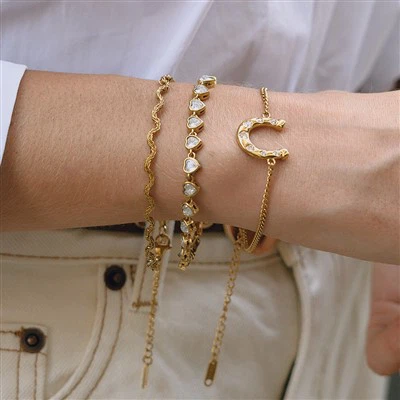 Gelang Tautan Tapal Kuda CZ