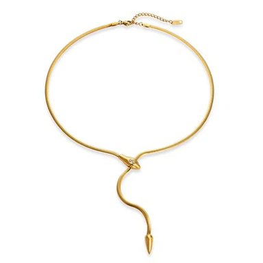 Kalung Bentuk Y Rantai Ular CZ