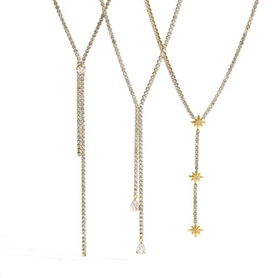 Kalung Rantai Tenis CZ Y Drop