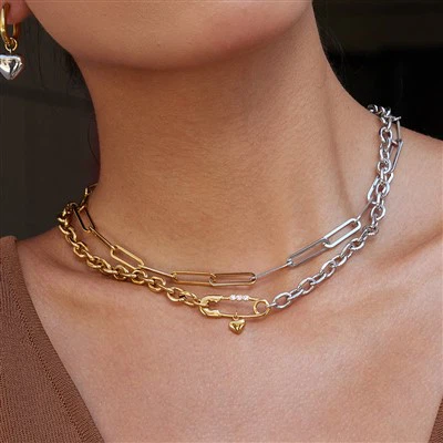 Kalung Rantai Penjepit Kertas Pesona Hati