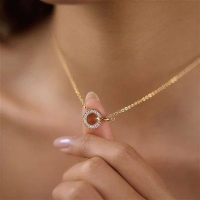 Kalung CZ Lingkaran Berongga