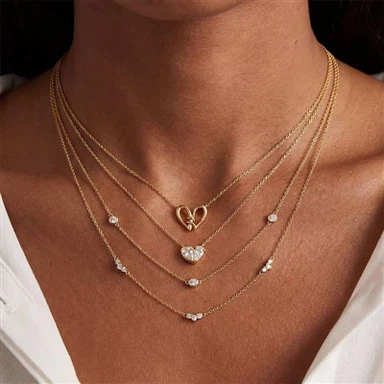 Kalung Liontin Hati Rajutan