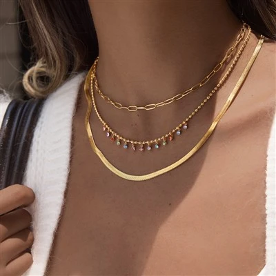 Kalung Tetesan CZ Tetesan Air Mata Multiwarna
