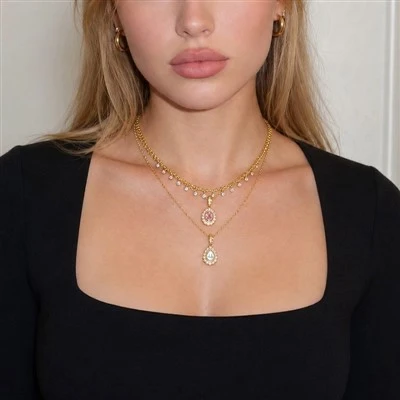 Kalung Liontin CZ Tetesan Air Mata