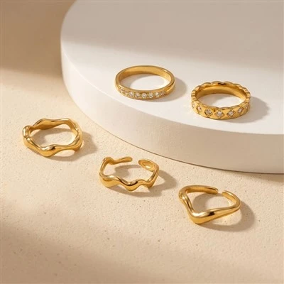 Cincin Pita Terbuka Bergelombang